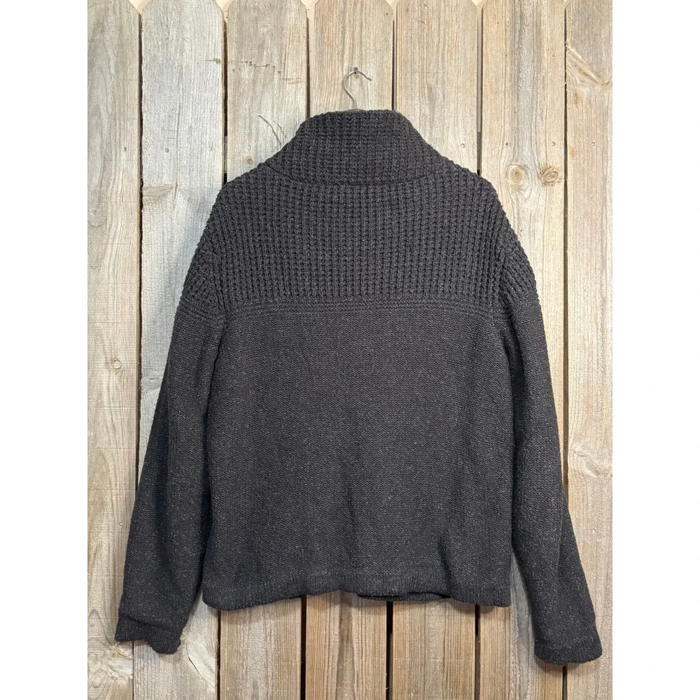 Carbon2Cobalt Mens Large Charcoal‎ Gray Cotton Full Zip Lined Sweater 155157